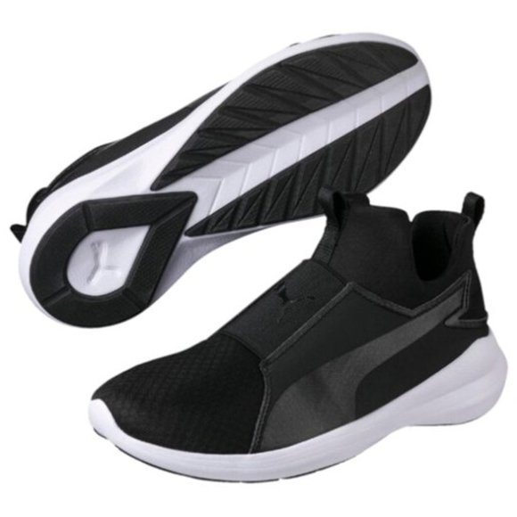 Puma Shoes - 💥Super Comfy Black & White Rebel Mid Sneaker💥